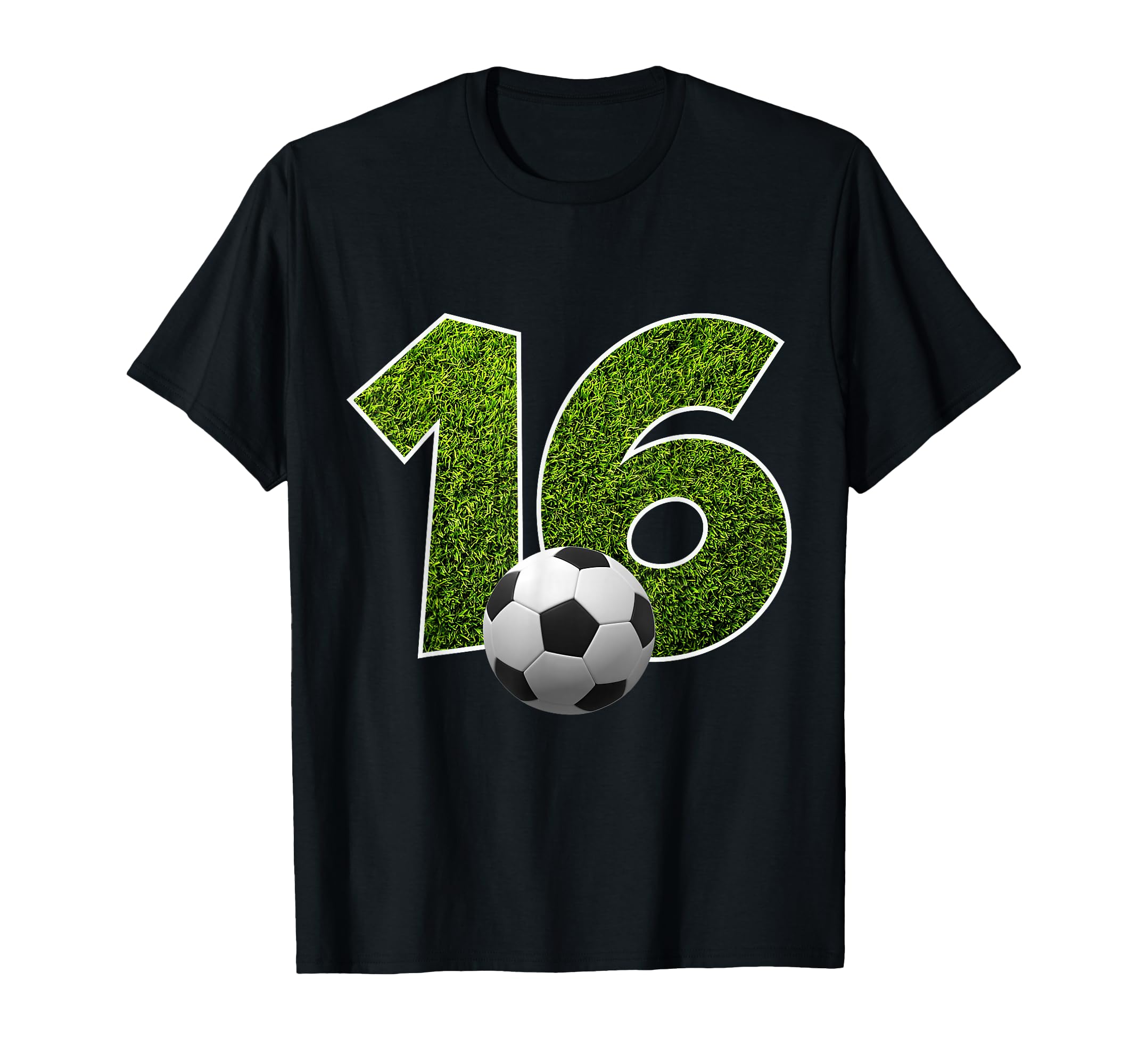 Number 16 Years Soccer 16Th Birthday T-Shirt - Custom Art Print Unisex - T-Shirt, Sweatshirt, Hoodie