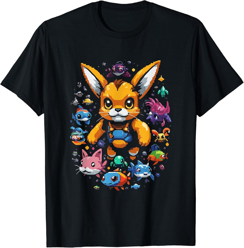 Pixel Art Pets, Rabbits, Fish and Cats - Adult & Kids T-Shirts, Sweatshirts & Hoodies apparel design preview 1