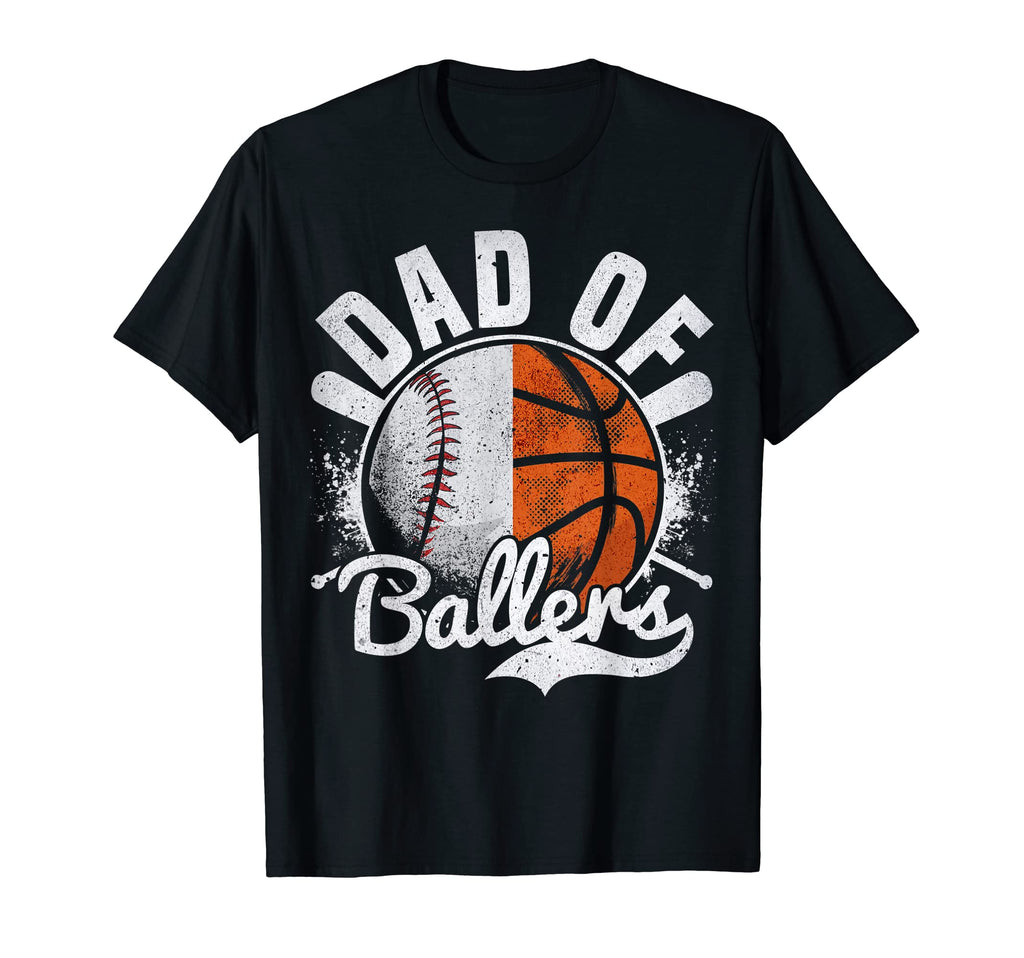 Mens Dad Both Baseball Basketball Dad T-Shirt - Minimalist Print Men Women - T-Shirt, Sweatshirt, Hoodie