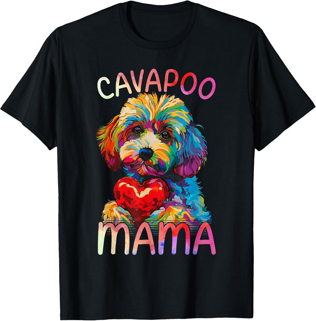 Cavapoo Lover Mama Heart Pop Art Womens Mom - Adult & Kids T-Shirts, Sweatshirts & Hoodies apparel design preview 1