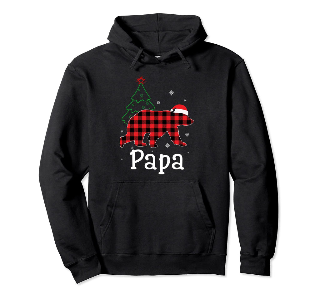 Funny Red Plaid Papa Bear Ugly Hoodie - Aesthetic Graphic for Adults - T-Shirt, Sweatshirt, Hoodie