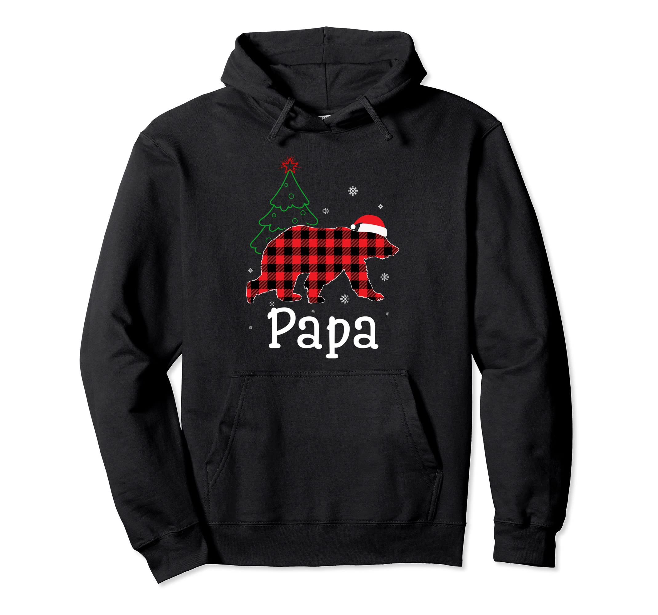 Funny Red Plaid Papa Bear Ugly Hoodie - Aesthetic Graphic for Adults - T-Shirt, Sweatshirt, Hoodie