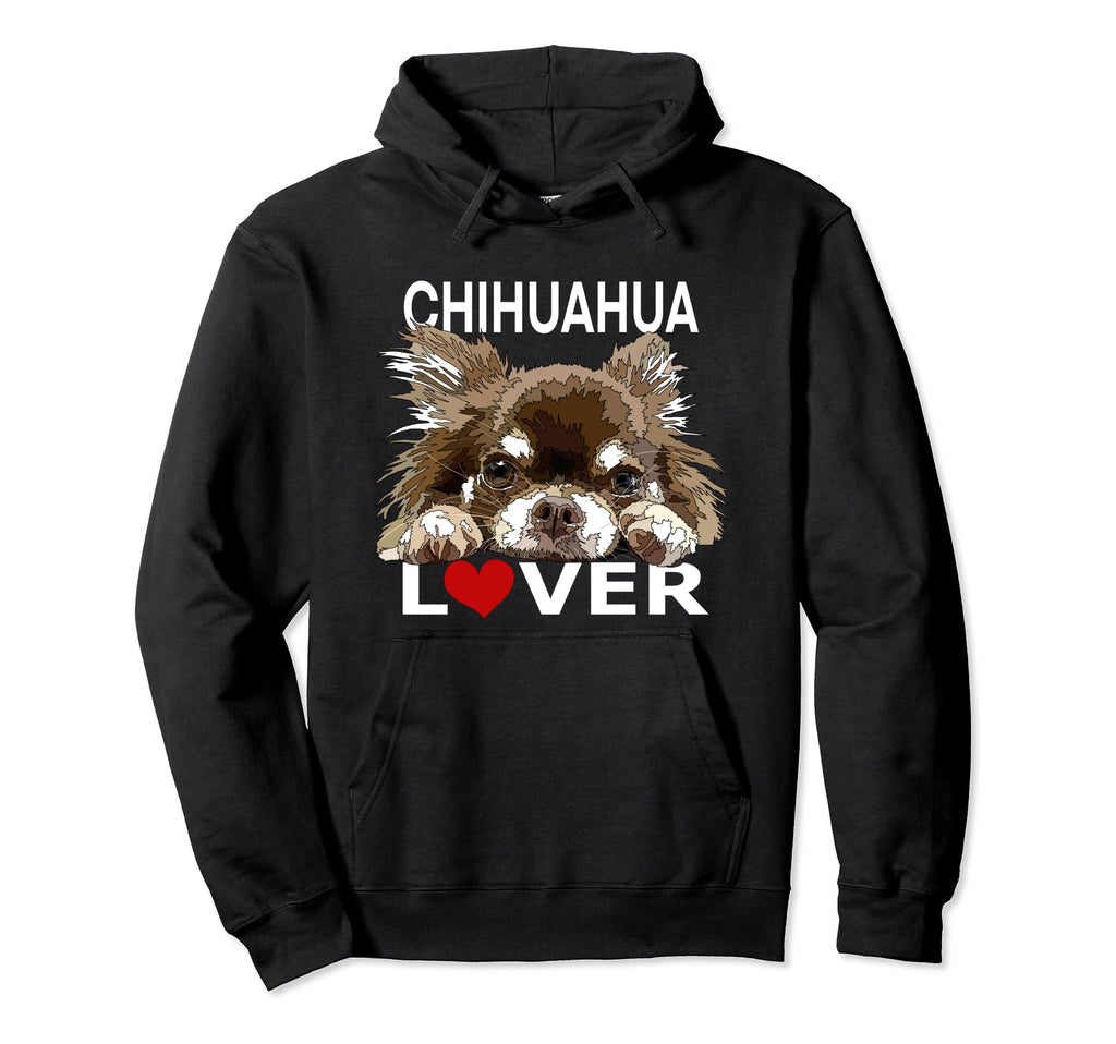 Long Haired Chihuahua Chiwawa Long Hoodie - Minimalist Print for Adults - T-Shirt, Sweatshirt, Hoodie