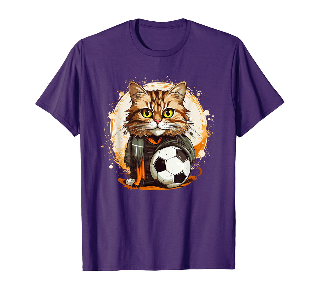 Pretty Soccer Cat Face And Costume T-Shirt - Streetwear Style Men Women - T-Shirt, Sweatshirt, Hoodie