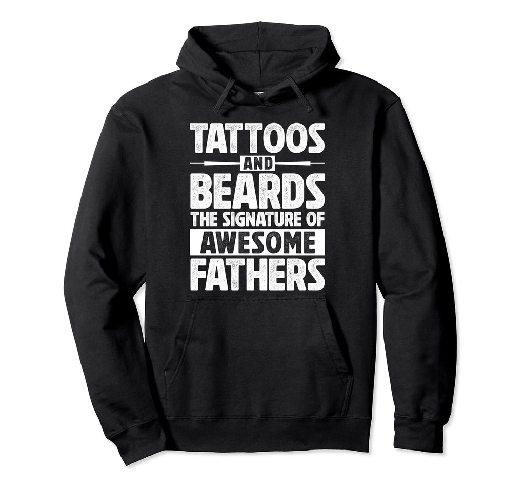 Bearded Inked Dad Beard Tattoo Hoodie - Custom Art Print for Adults - T-Shirt, Sweatshirt, Hoodie