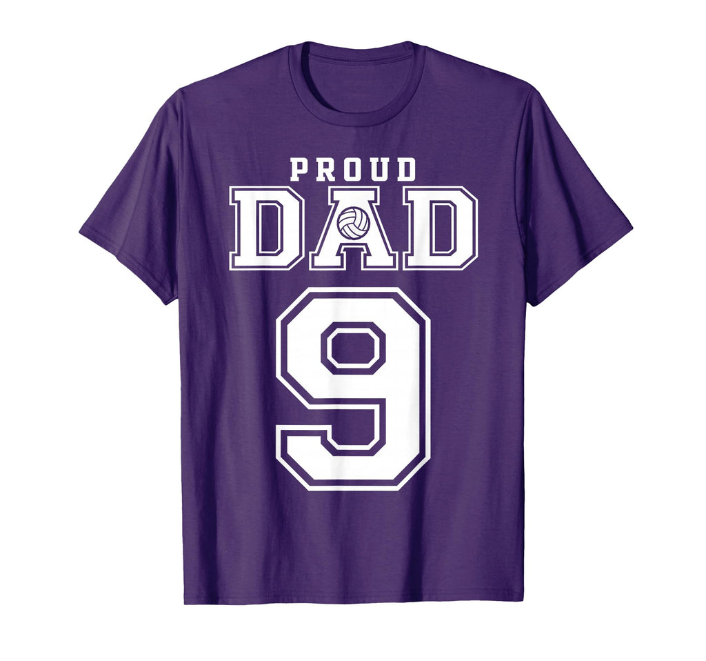 Custom Proud Volleyball Dad Number 9 T-Shirt - Streetwear Style for Adults - T-Shirt, Sweatshirt, Hoodie