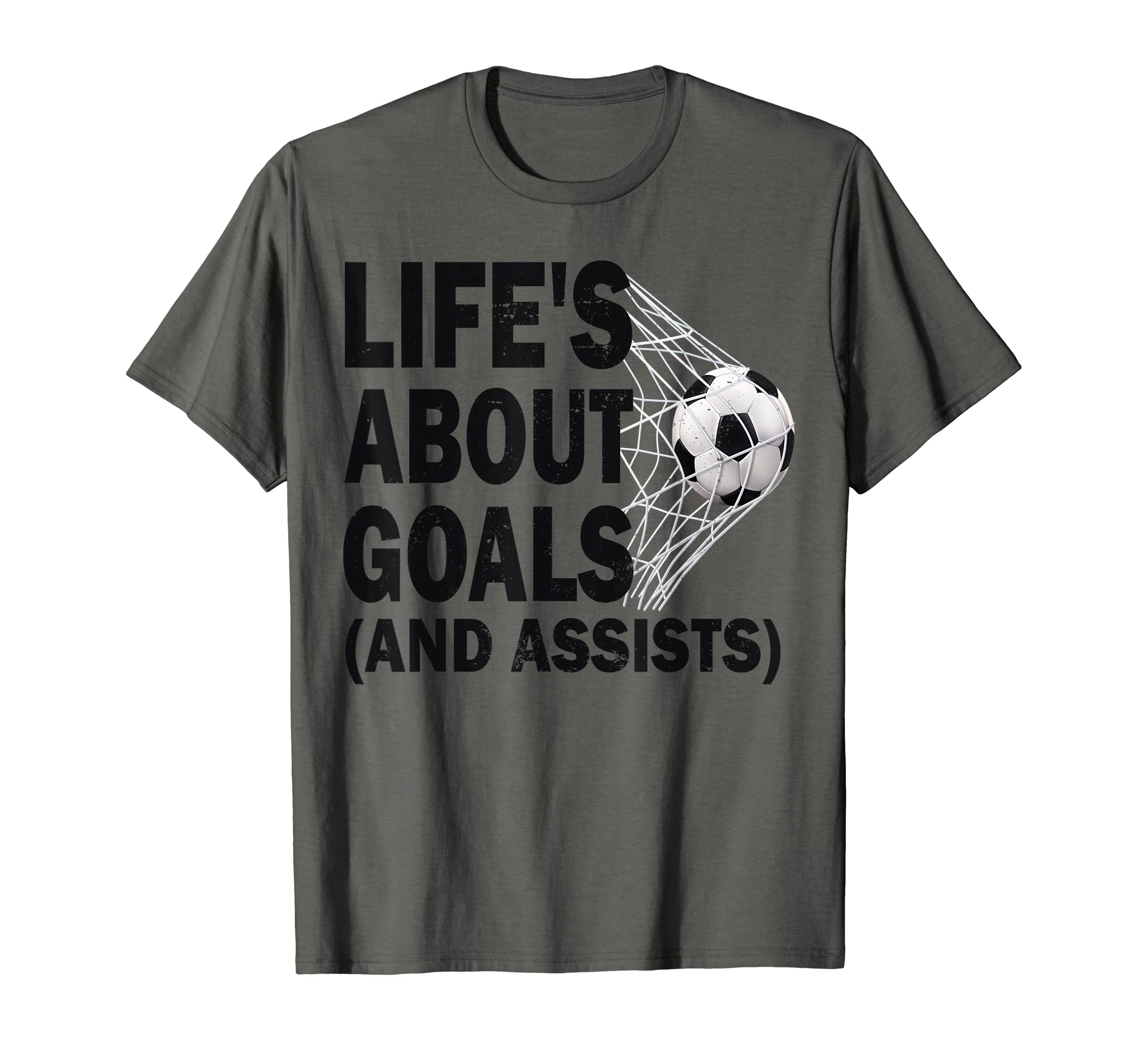 Soccer Lifes About Goals Soccer T-Shirt - Aesthetic Graphic Men Women - T-Shirt, Sweatshirt, Hoodie