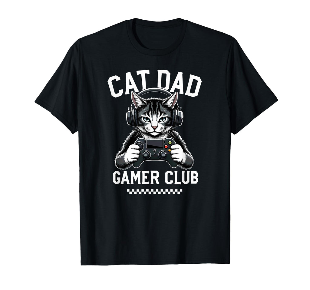 Video Gaming Cat Player Daddy Fathers Hoodie - Aesthetic Graphic Unisex - T-Shirt, Sweatshirt, Hoodie
