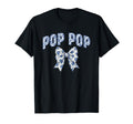 Pop Pop Coquette Toile Blue Bow Floral T-Shirt - Fun Novelty Design Unisex - T-Shirt, Sweatshirt, Hoodie