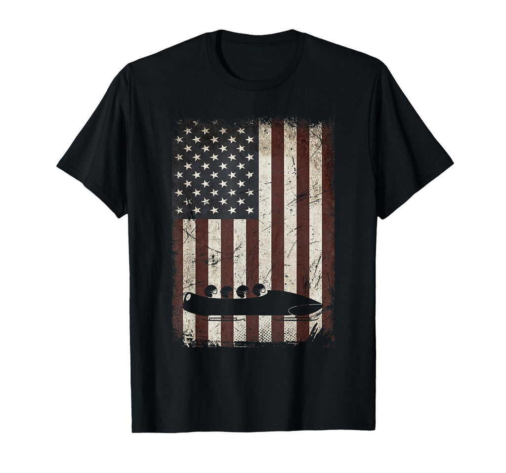 Bobsled Team Player American Flag T-Shirt - Trendy Graphic Unisex - T-Shirt, Sweatshirt, Hoodie