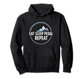 Mountain Biking Cyclist Eat Sleep Hoodie - Casual Everyday Wear Men Women - T-Shirt, Sweatshirt, Hoodie