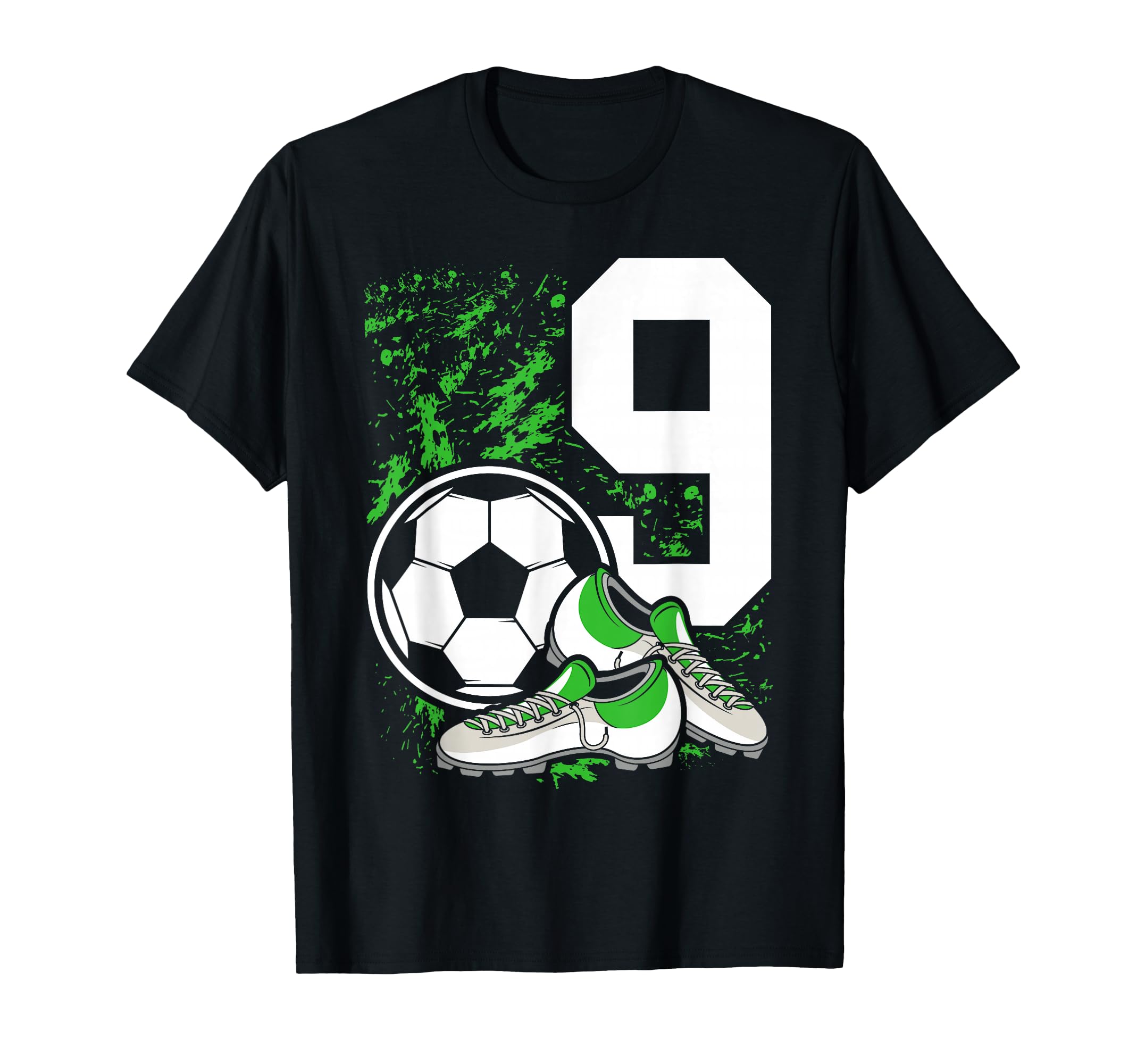 9Th Birthday 9 Years Soccer Football Player T-Shirt - Graphic Print Unisex - T-Shirt, Sweatshirt, Hoodie