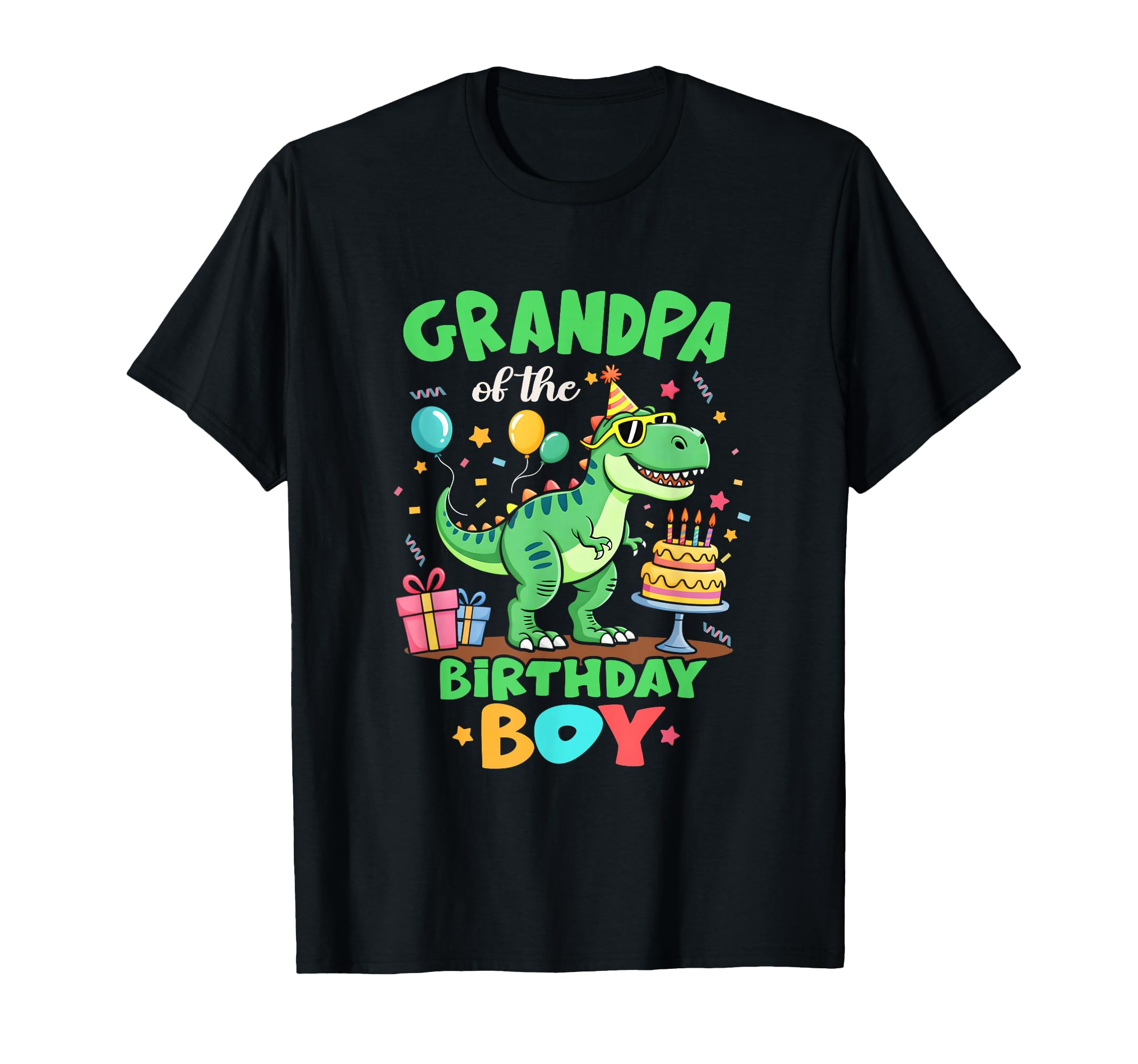 Grandpa Birthday T Rex Dinosaur T-Shirt - Custom Art Print Men Women - T-Shirt, Sweatshirt, Hoodie