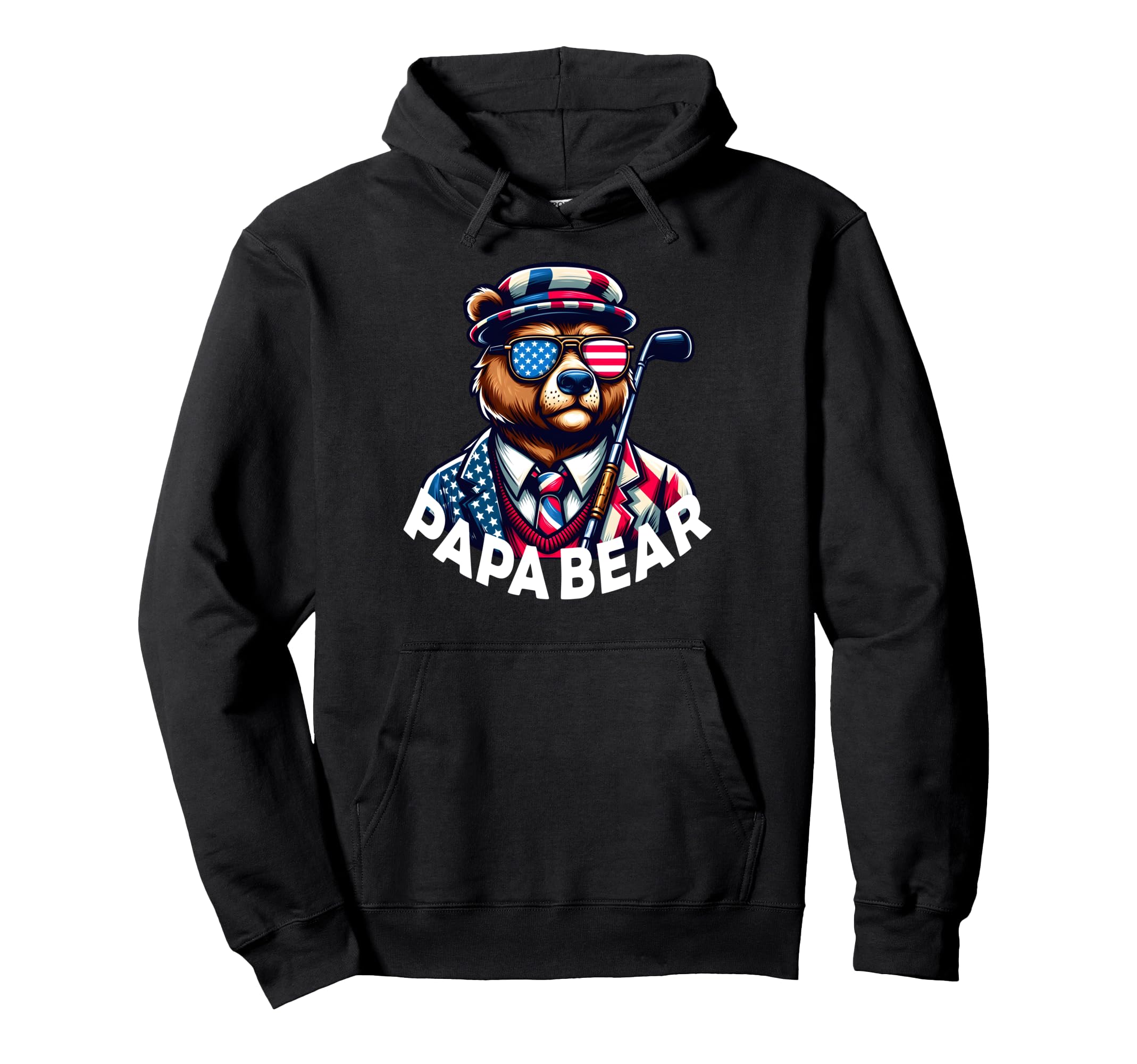 Papa Bear Gifts Funny Birthday Fun Hoodie - Custom Art Print Men Women - T-Shirt, Sweatshirt, Hoodie