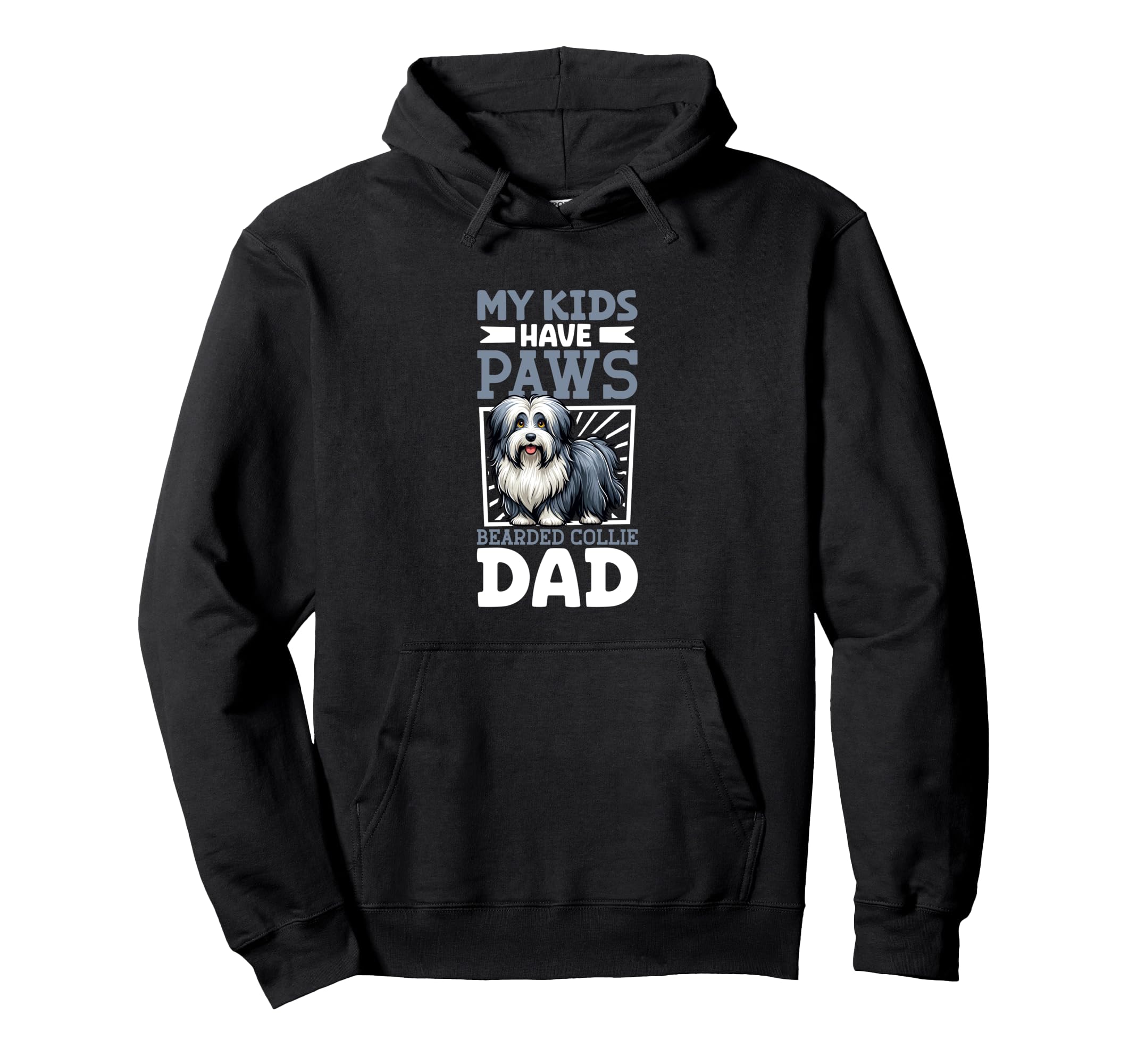 Bearded Collie Dad Hoodie - Custom Art Print Men Women - T-Shirt, Sweatshirt, Hoodie