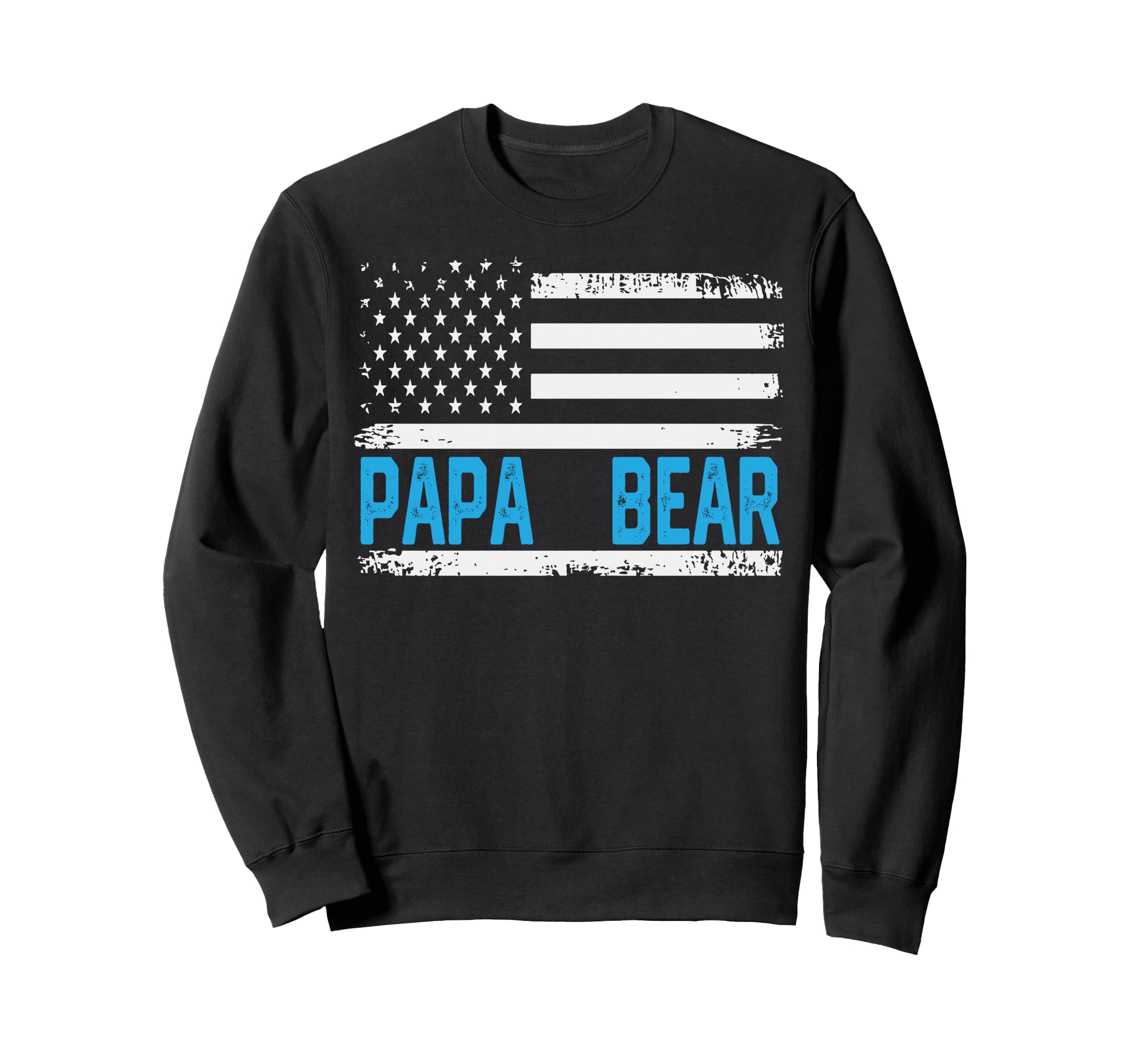 Papa Bear American Flag Fathers Sweatshirt - Custom Art Print for Adults - T-Shirt, Sweatshirt, Hoodie