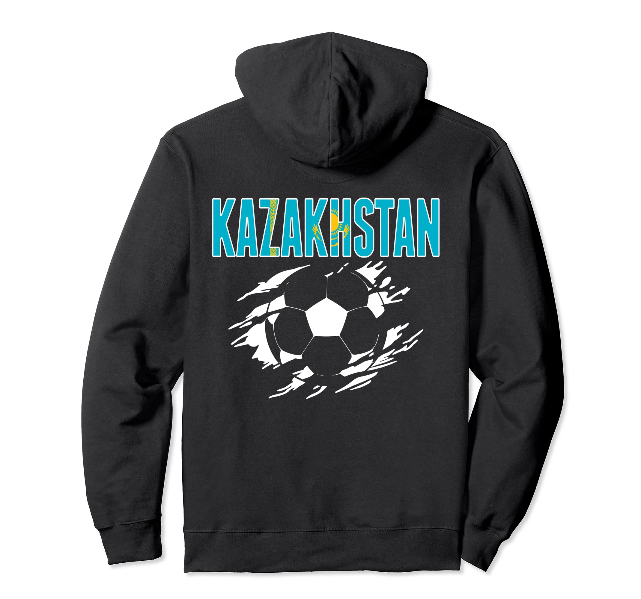 Kazakhstan Soccer Fans Jersey Hoodie - Fun Novelty Design Unisex - T-Shirt, Sweatshirt, Hoodie