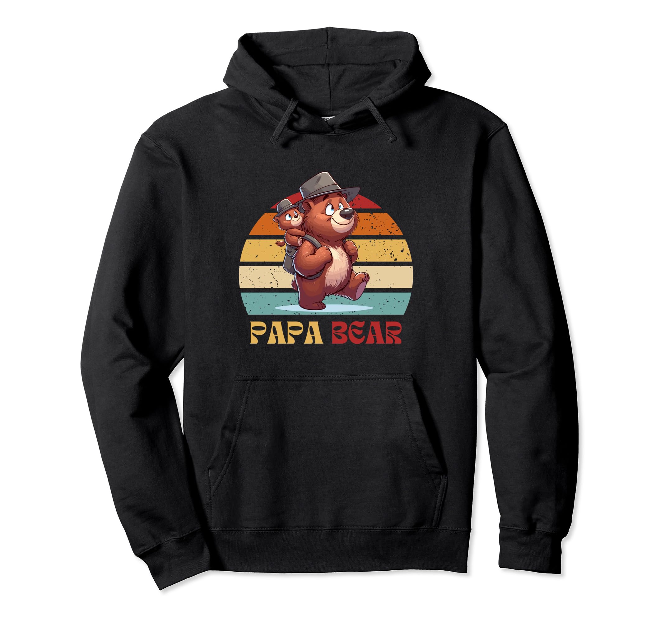 Papa Bear Fathers Day Father Bear Hoodie - Minimalist Print for Adults - T-Shirt, Sweatshirt, Hoodie