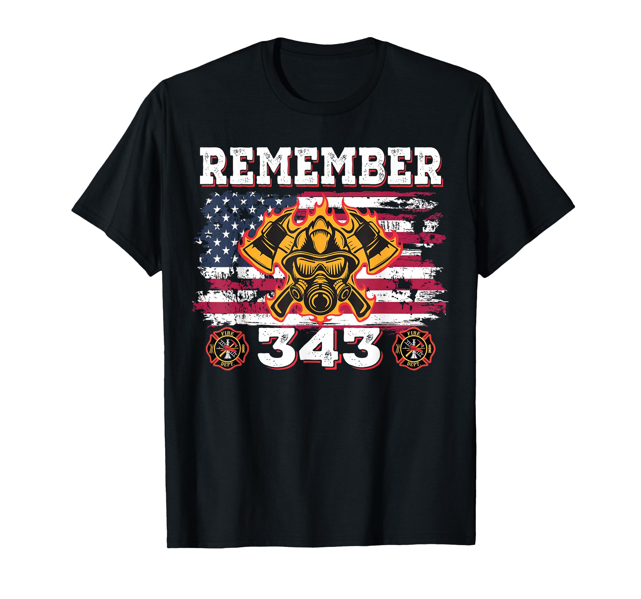 Remember Distressed Firefighter T-Shirt - Trendy Graphic for Adults - T-Shirt, Sweatshirt, Hoodie