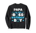 Papa Boss Birthday Family Matching Sweatshirt - Minimalist Print for Adults - T-Shirt, Sweatshirt, Hoodie
