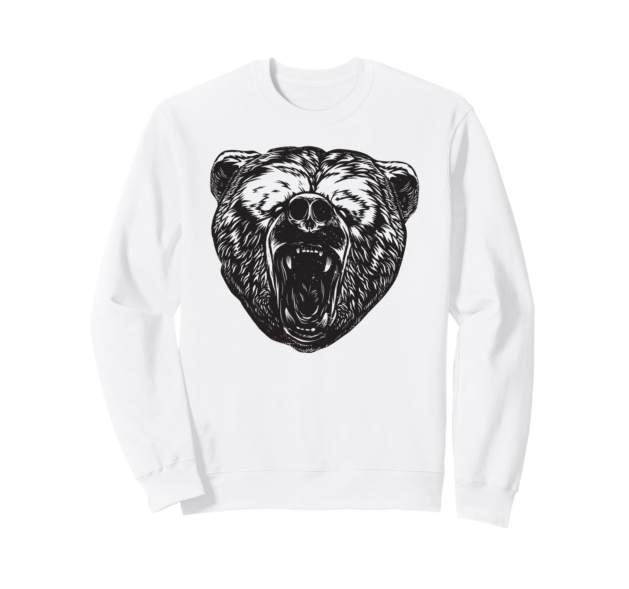 Bear Brown Head Bear Motif Bear Sweatshirt - Aesthetic Graphic Men Women - T-Shirt, Sweatshirt, Hoodie