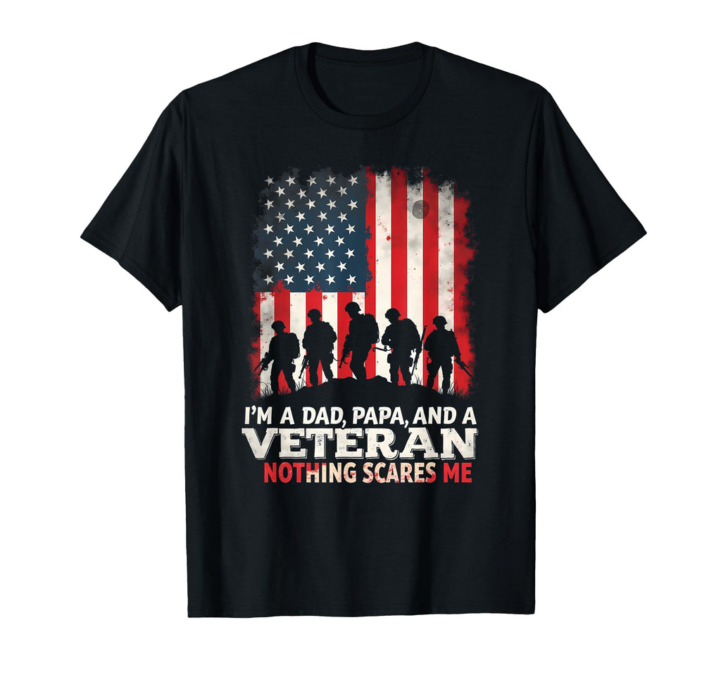 Witty Veteran Dad Fearless T-Shirt - Fun Novelty Design for Adults - T-Shirt, Sweatshirt, Hoodie