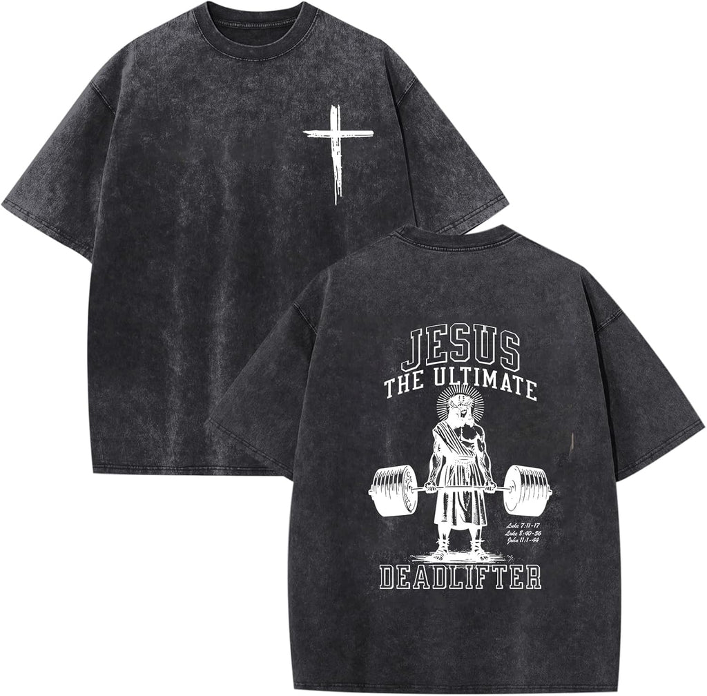 Mens Oversized Christian Jesus Faith Funny Gym - Adult & Kids T-Shirts, Sweatshirts & Hoodies apparel design preview 1
