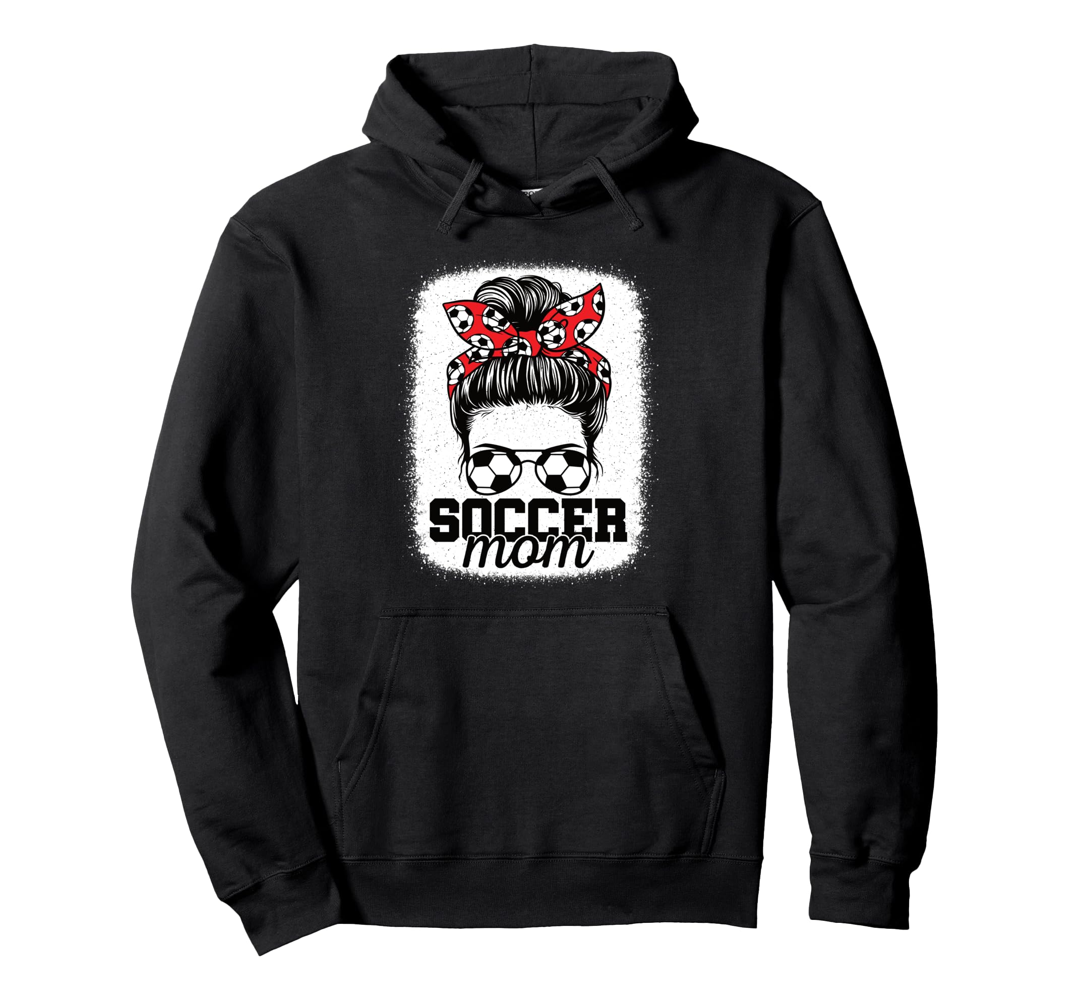 Soccer Mom Messy Bun Mommy Soccer Player Hoodie - Minimalist Print Unisex - T-Shirt, Sweatshirt, Hoodie