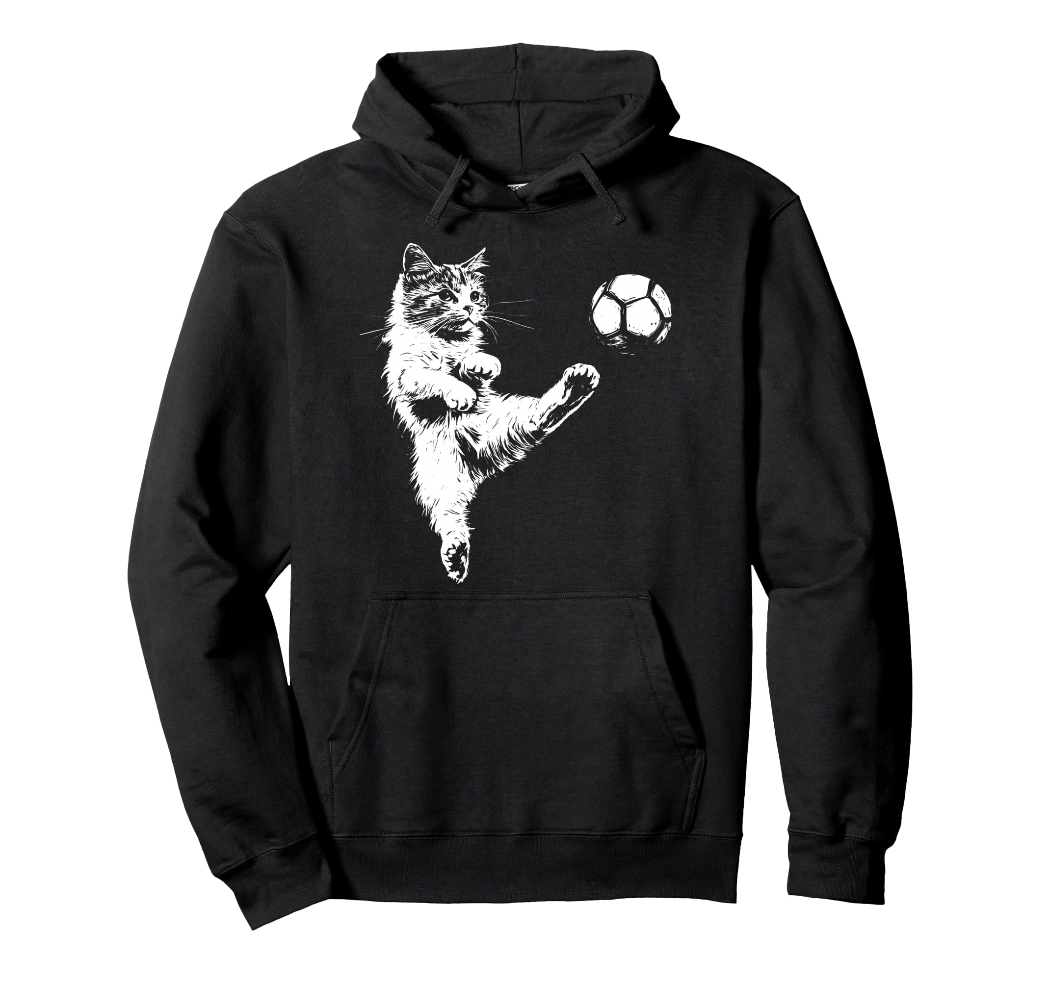 Funny Cat Soccer Ball Hoodie - Aesthetic Graphic Men Women - T-Shirt, Sweatshirt, Hoodie