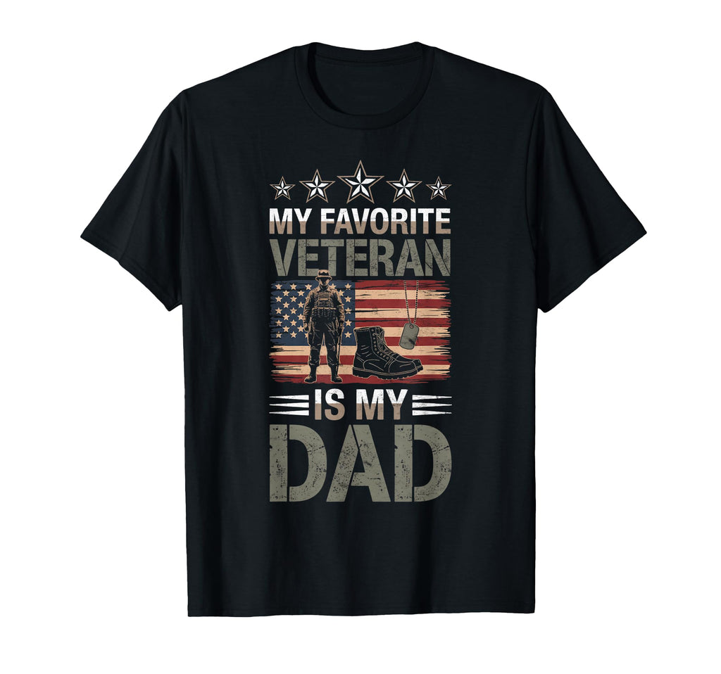 Favorite Veteran Dad Usa American T-Shirt - Trendy Graphic for Adults - T-Shirt, Sweatshirt, Hoodie