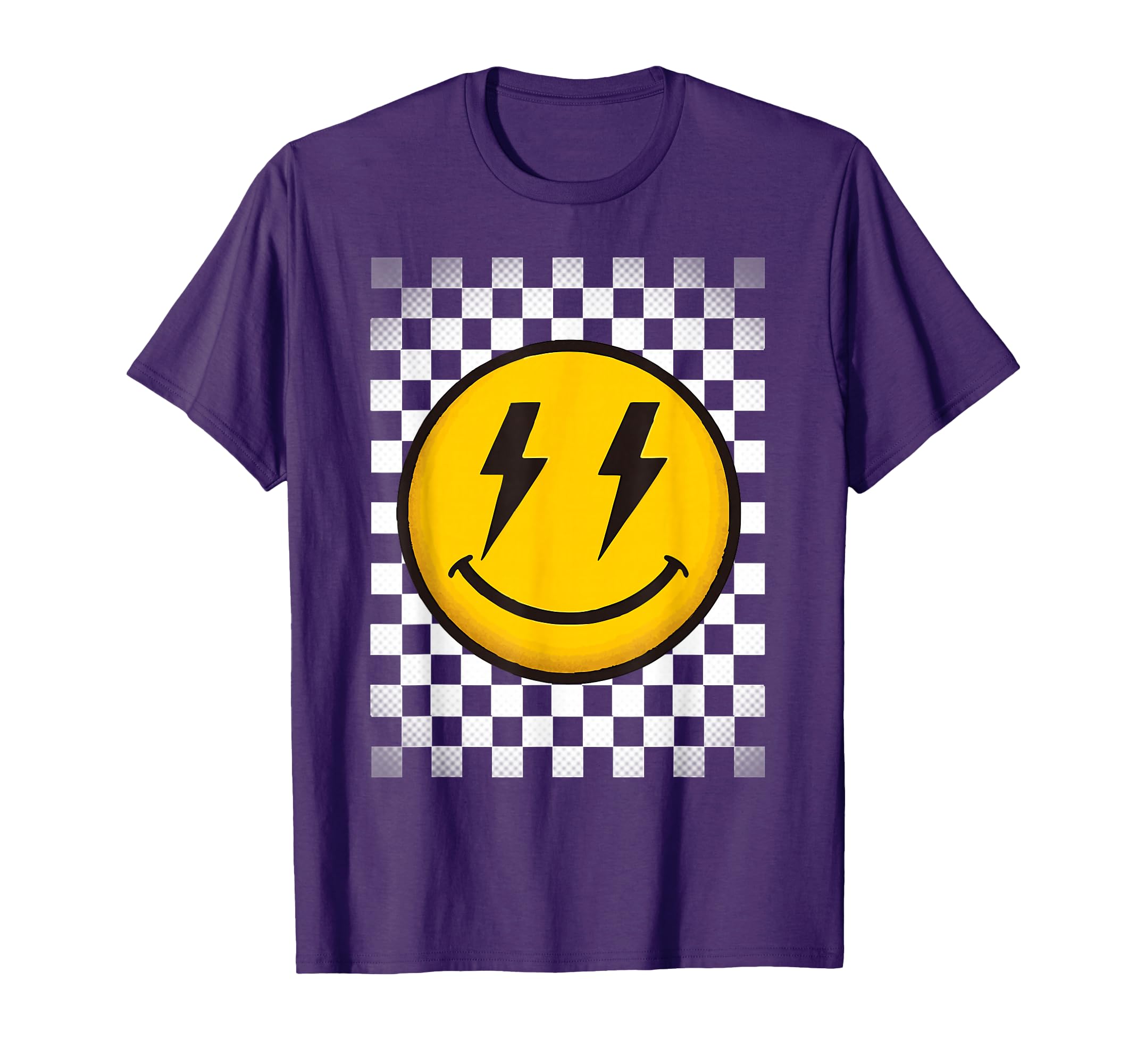 Happy Face Smile Checkerboard T-Shirt - Aesthetic Graphic Men Women - T-Shirt, Sweatshirt, Hoodie