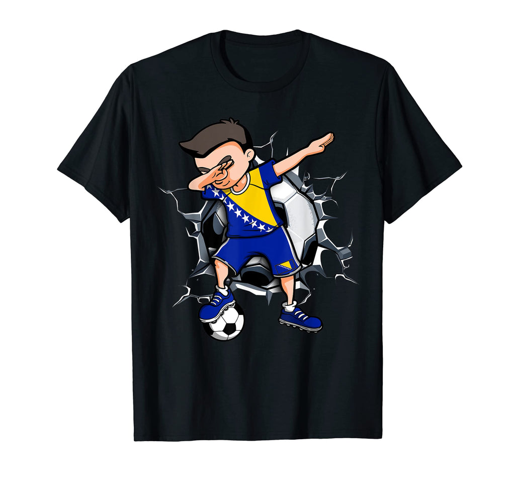 Dabbing Soccer Bosnia Herzegovina T-Shirt - Minimalist Print Men Women - T-Shirt, Sweatshirt, Hoodie