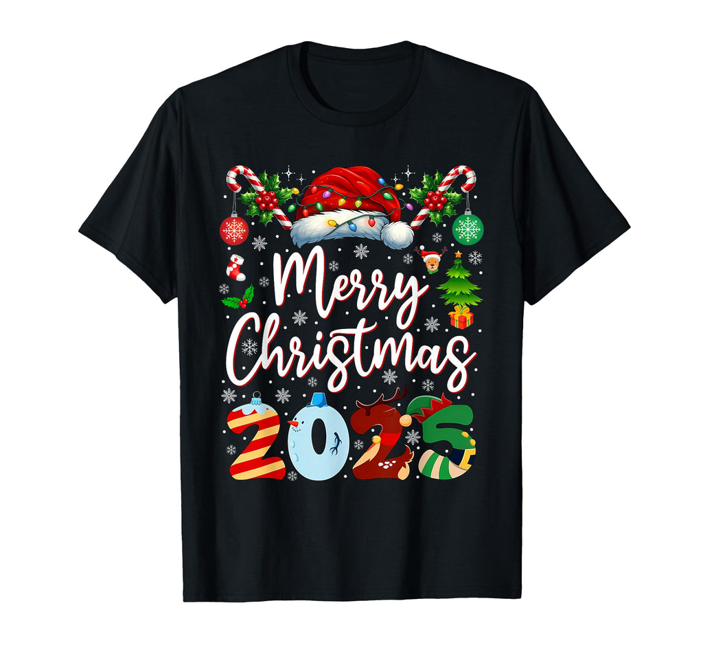 Merry Red Santa Hat Reindeer Matching T-Shirt - Graphic Print for Adults - T-Shirt, Sweatshirt, Hoodie