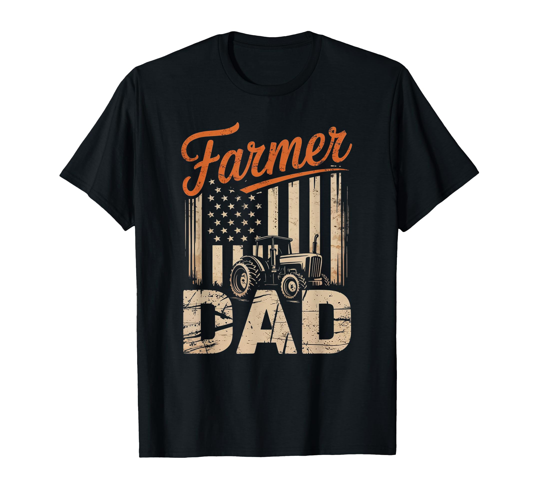 Farmer Dad Tractor And American Flag T-Shirt - Custom Art Print Men Women - T-Shirt, Sweatshirt, Hoodie
