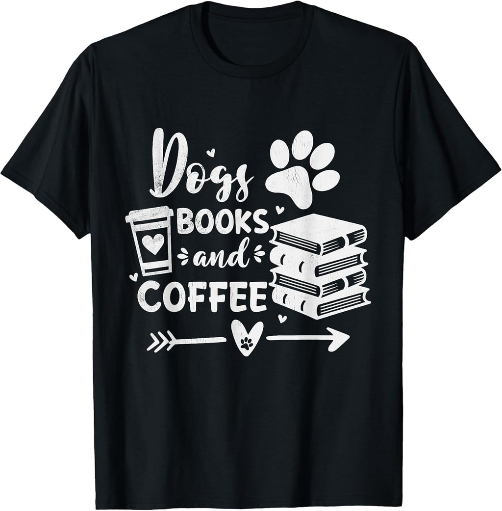 Funny Dogs Books And Coffee Reading Lovers - Adult & Kids T-Shirts, Sweatshirts & Hoodies apparel design preview 1