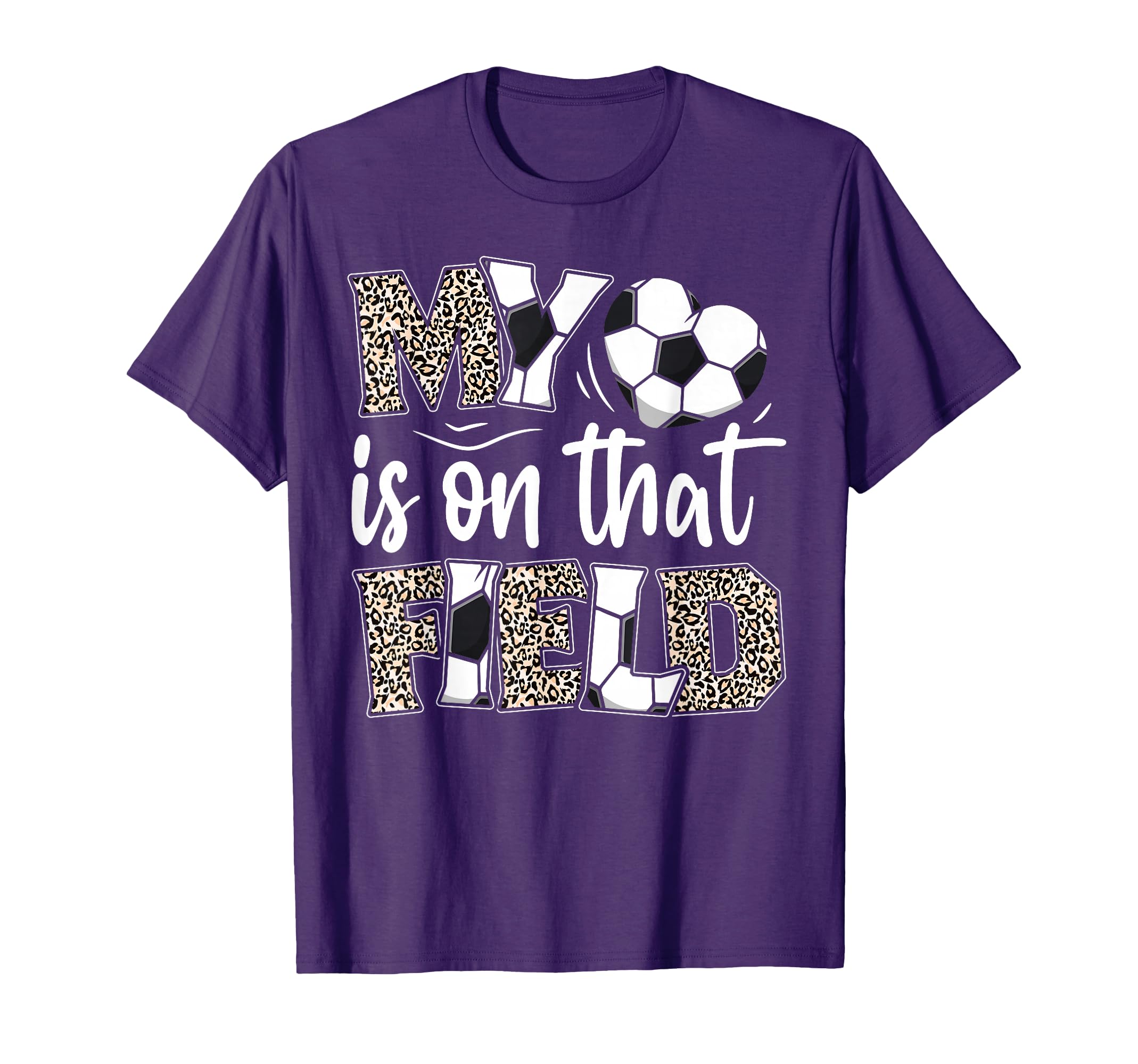 My Heart Is That Field Soccer Leopard T-Shirt - Fun Novelty Design Unisex - T-Shirt, Sweatshirt, Hoodie