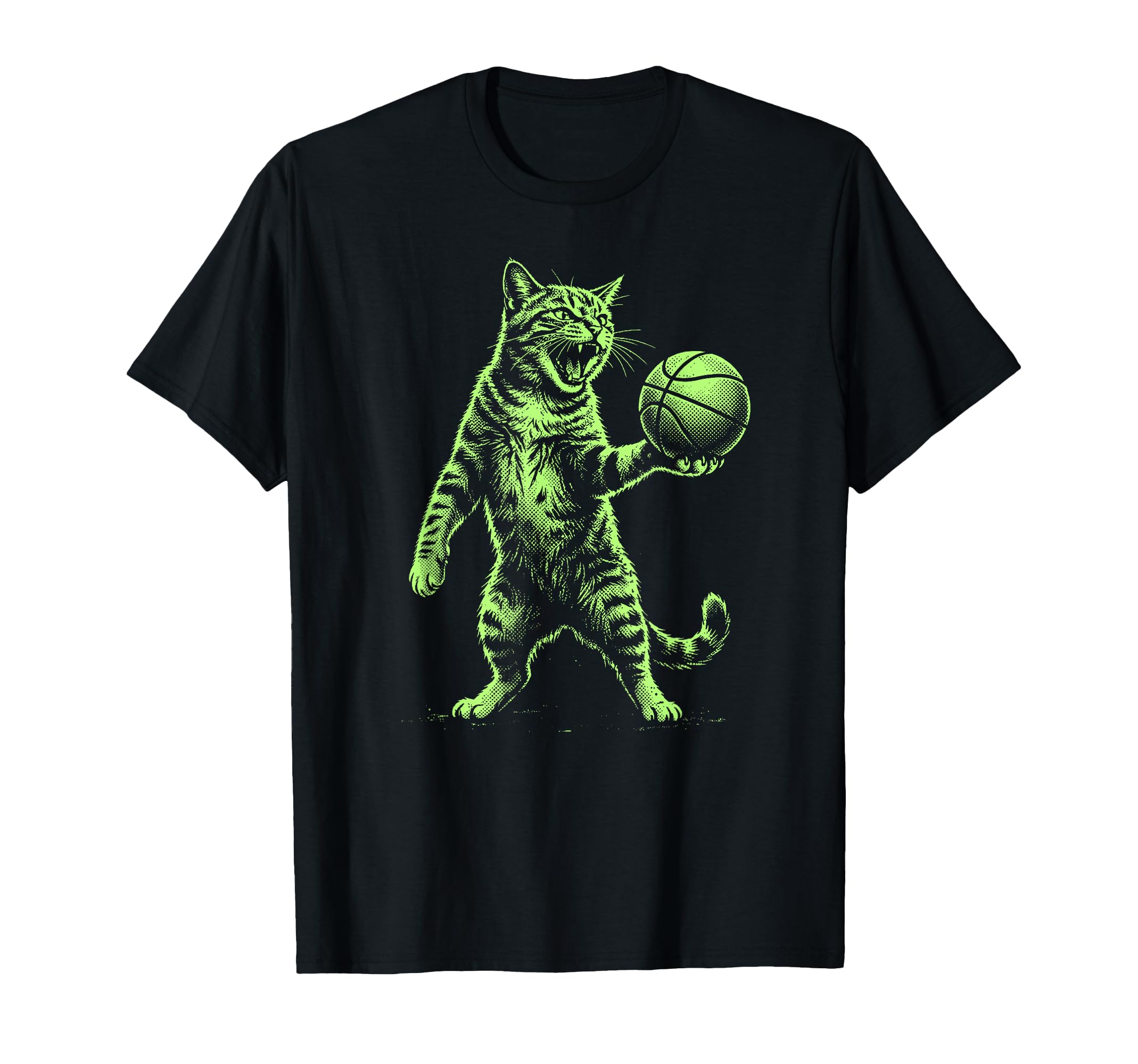 Funny Cat Playing Basketball Cat Dad Cat Mom T-Shirt - Graphic Print Unisex - T-Shirt, Sweatshirt, Hoodie