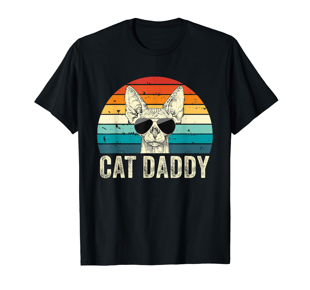 Cat Daddy Distressed Sphynx Cat Dad T-Shirt - Custom Art Print for Adults - T-Shirt, Sweatshirt, Hoodie
