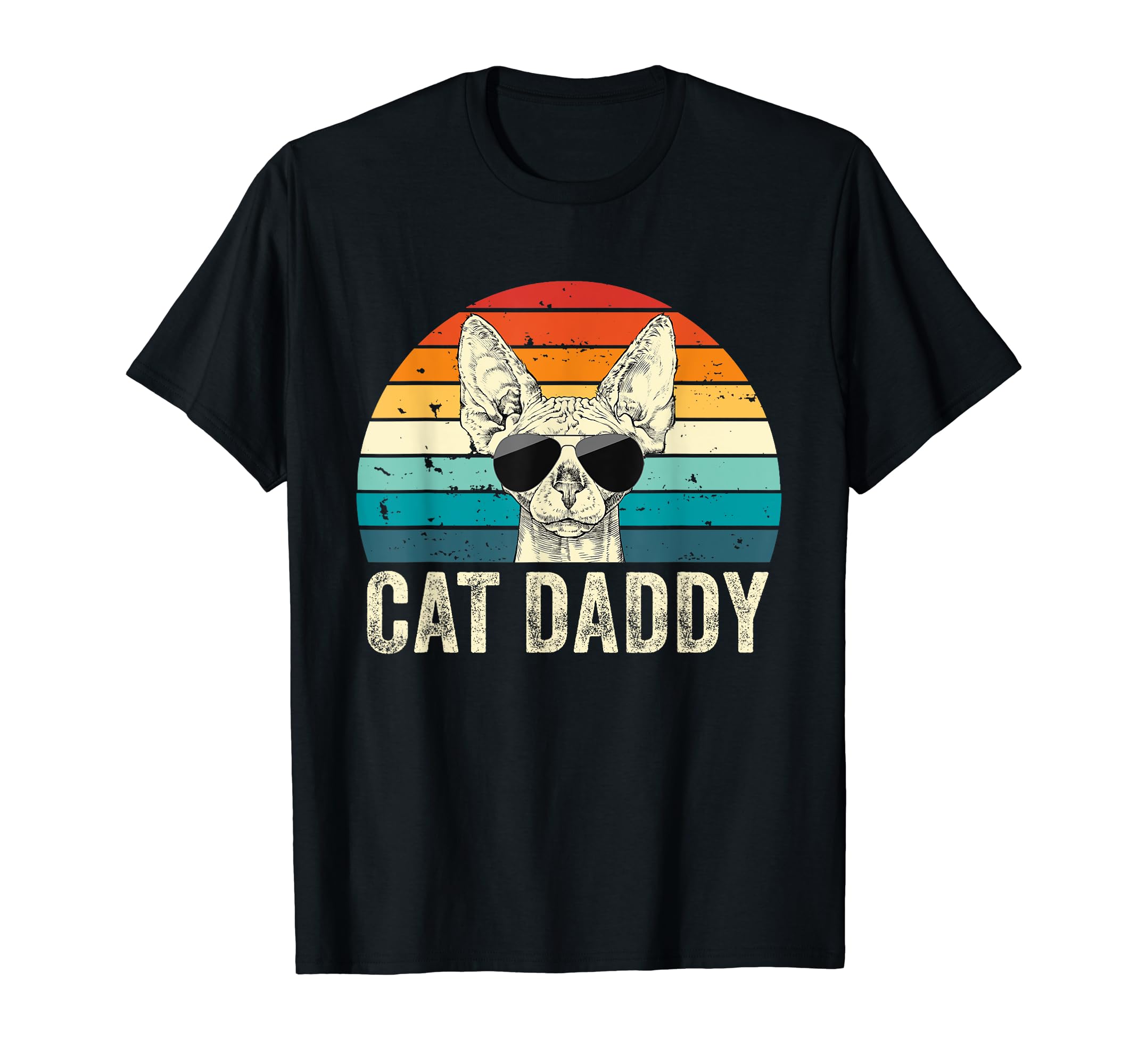 Cat Daddy Distressed Sphynx Cat Dad T-Shirt - Custom Art Print for Adults - T-Shirt, Sweatshirt, Hoodie