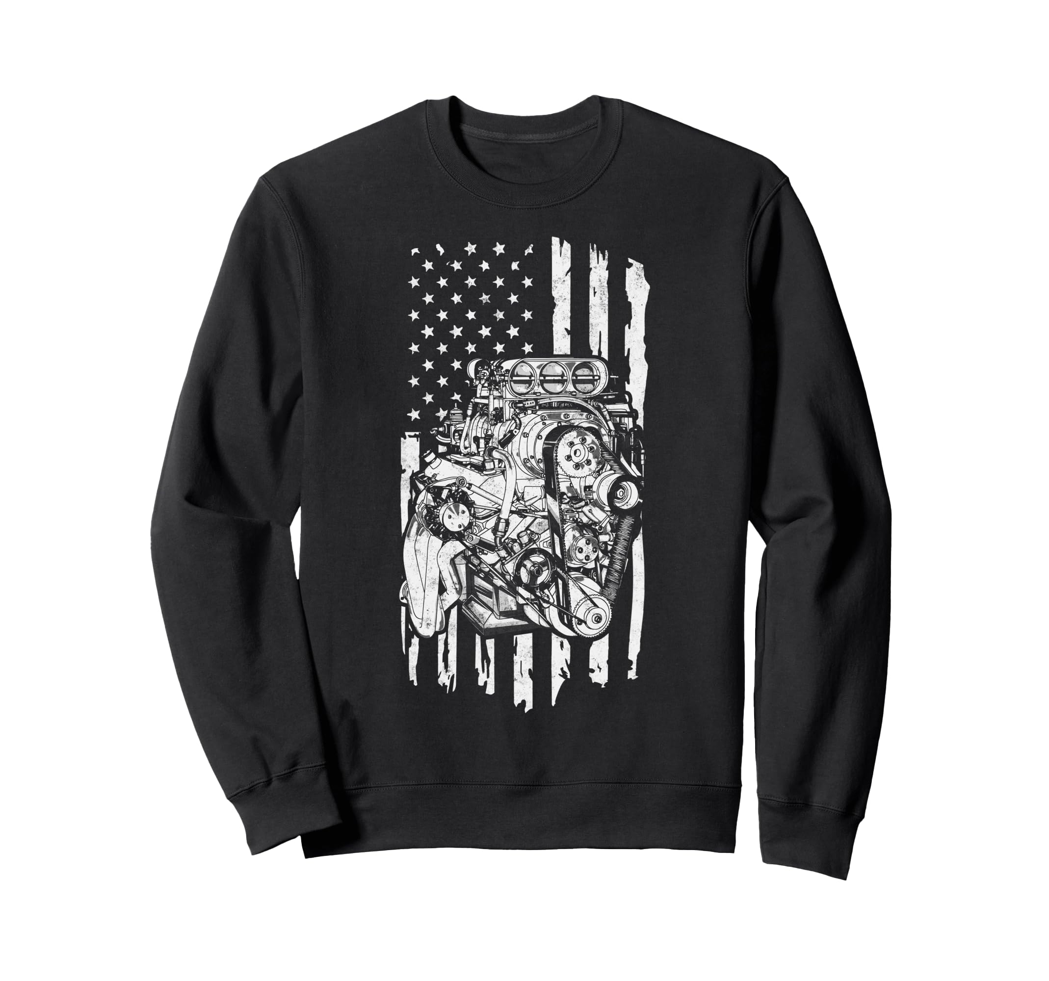 Us Flag Mechanic Dad Rrepair Guy Car Sweatshirt - Graphic Print Unisex - T-Shirt, Sweatshirt, Hoodie