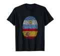 Spain Argentina Fingerprint Half Spanish T-Shirt - Unique Graphic Unisex - T-Shirt, Sweatshirt, Hoodie