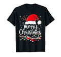 Merry Red Santa Hat Reindeer Matching T-Shirt - Unique Graphic Men Women - T-Shirt, Sweatshirt, Hoodie