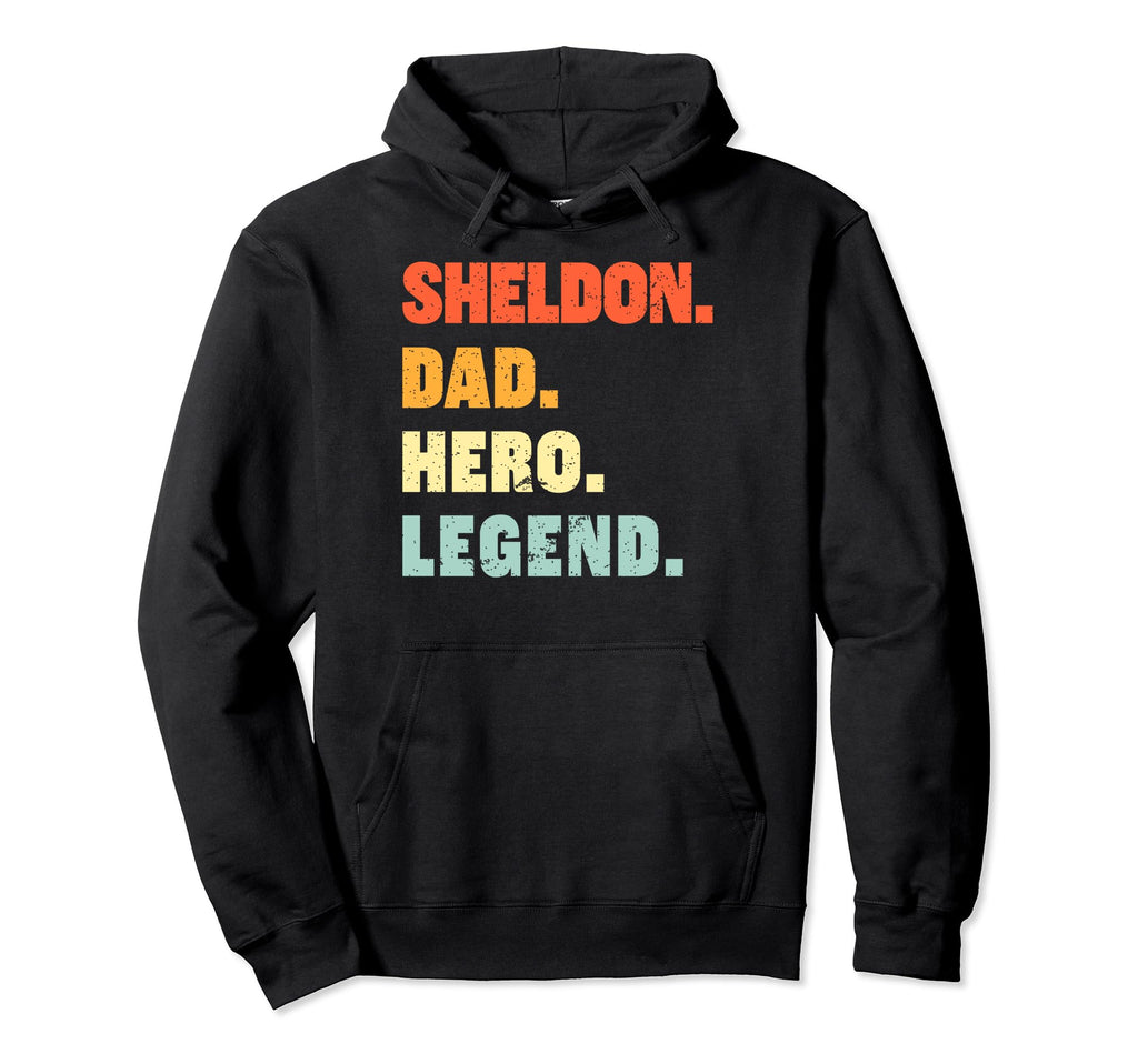 Sheldon Dad Hero Legend Personalized Hoodie - Minimalist Print for Adults - T-Shirt, Sweatshirt, Hoodie