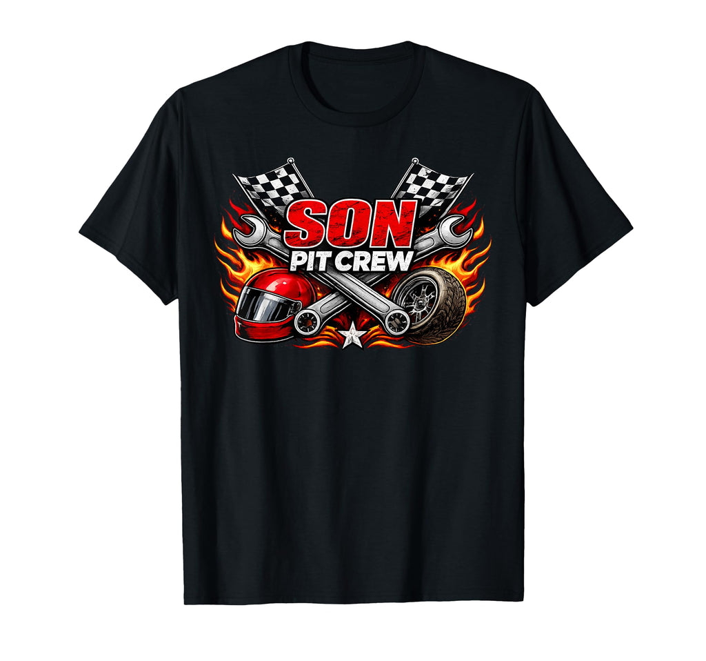 Son Pit Crew Car Racing Lover Birthday T-Shirt - Minimalist Print Unisex - T-Shirt, Sweatshirt, Hoodie