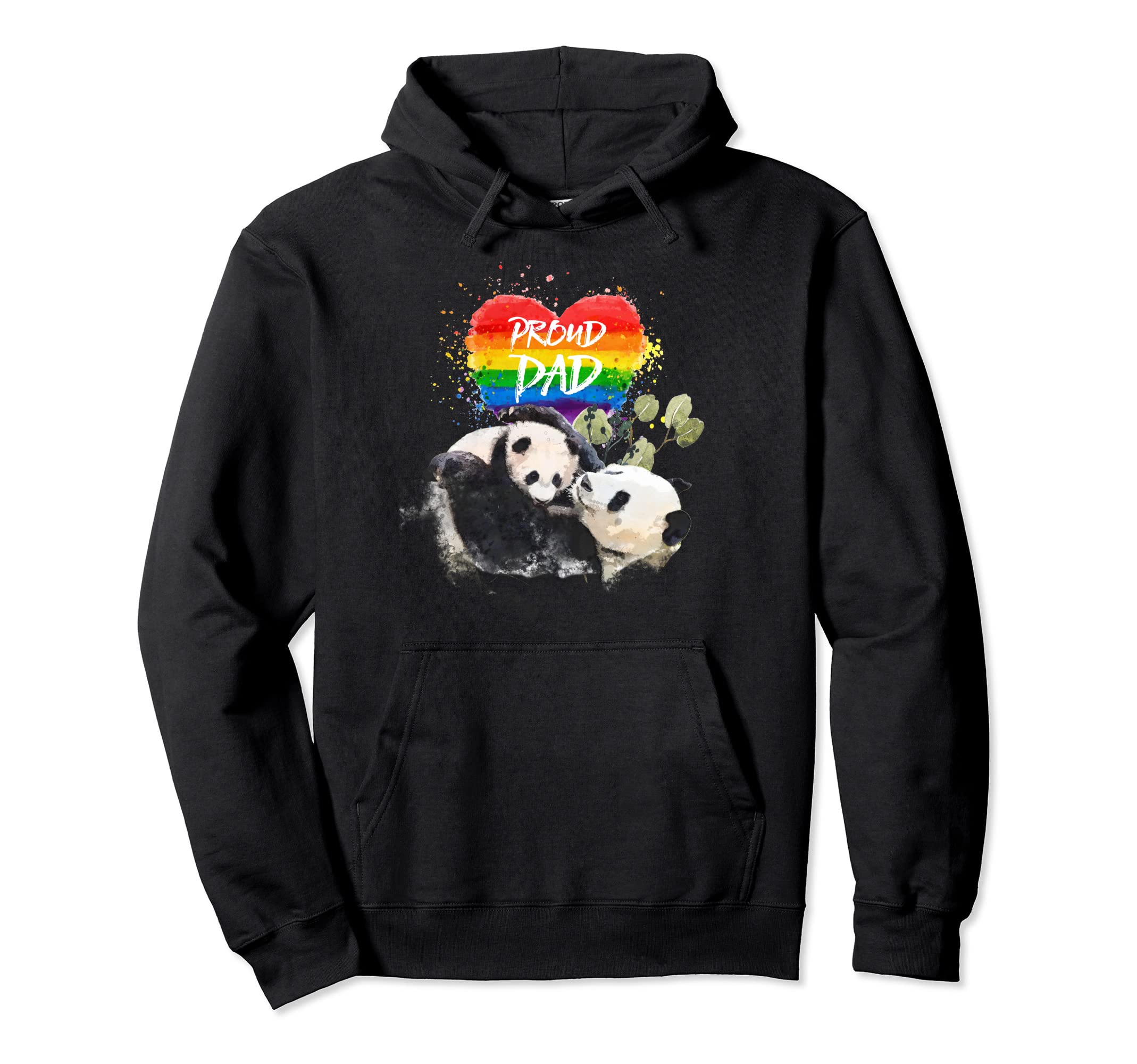 Lgbt Pride Papa Panda Bear Rainbow Hoodie - Custom Art Print for Adults - T-Shirt, Sweatshirt, Hoodie
