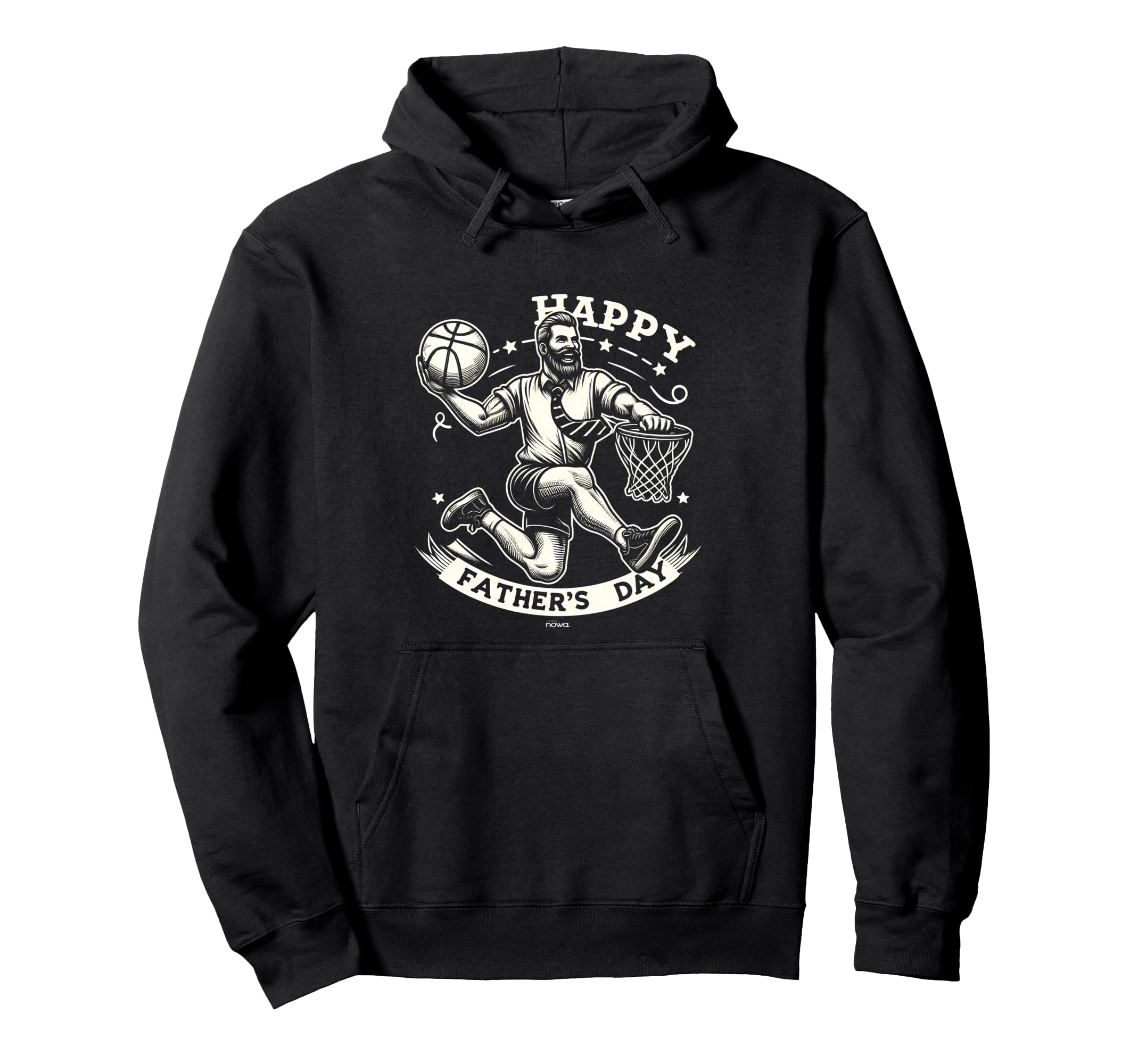 Slam Dunk Bearded Basketball Dad Happy Hoodie - Unique Graphic for Adults - T-Shirt, Sweatshirt, Hoodie