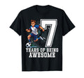 7 Years Being Awesome Soccer 7Th Birthday T-Shirt - Minimalist Print Unisex - T-Shirt, Sweatshirt, Hoodie