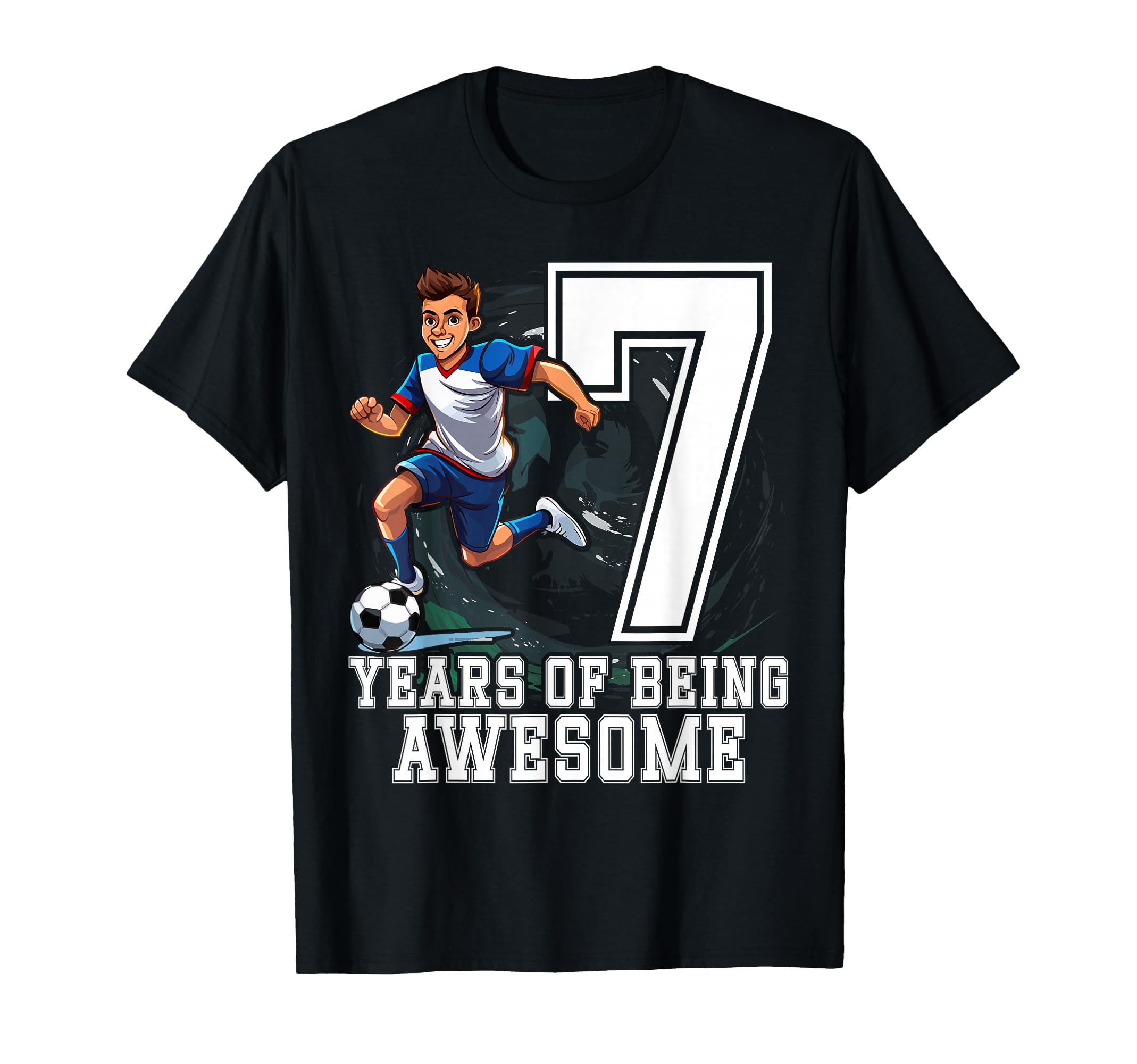 7 Years Being Awesome Soccer 7Th Birthday T-Shirt - Minimalist Print Unisex - T-Shirt, Sweatshirt, Hoodie