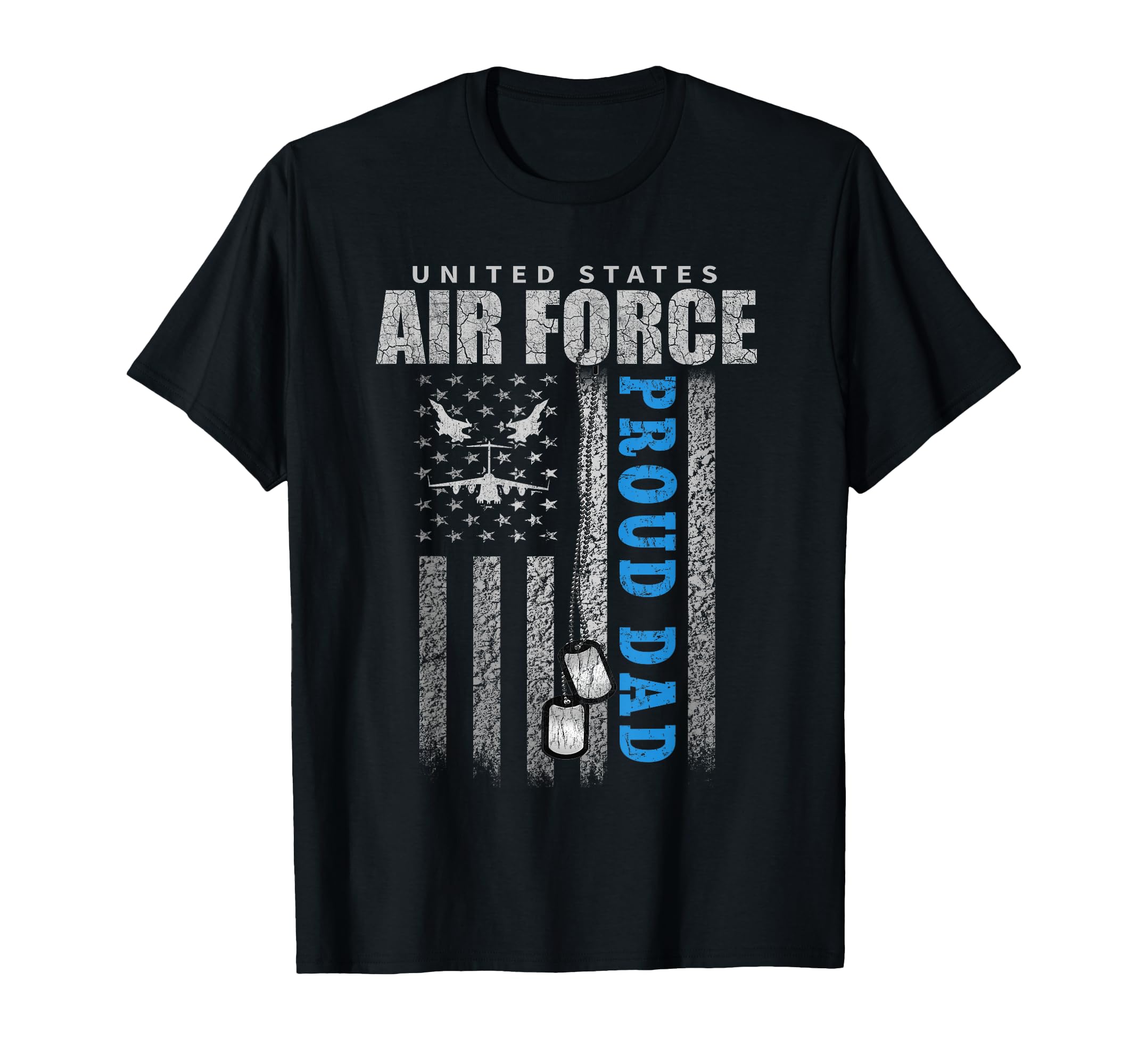 Proud Air Force Dad Us Air Force Usa Flag T-Shirt - Unique Graphic Unisex - T-Shirt, Sweatshirt, Hoodie