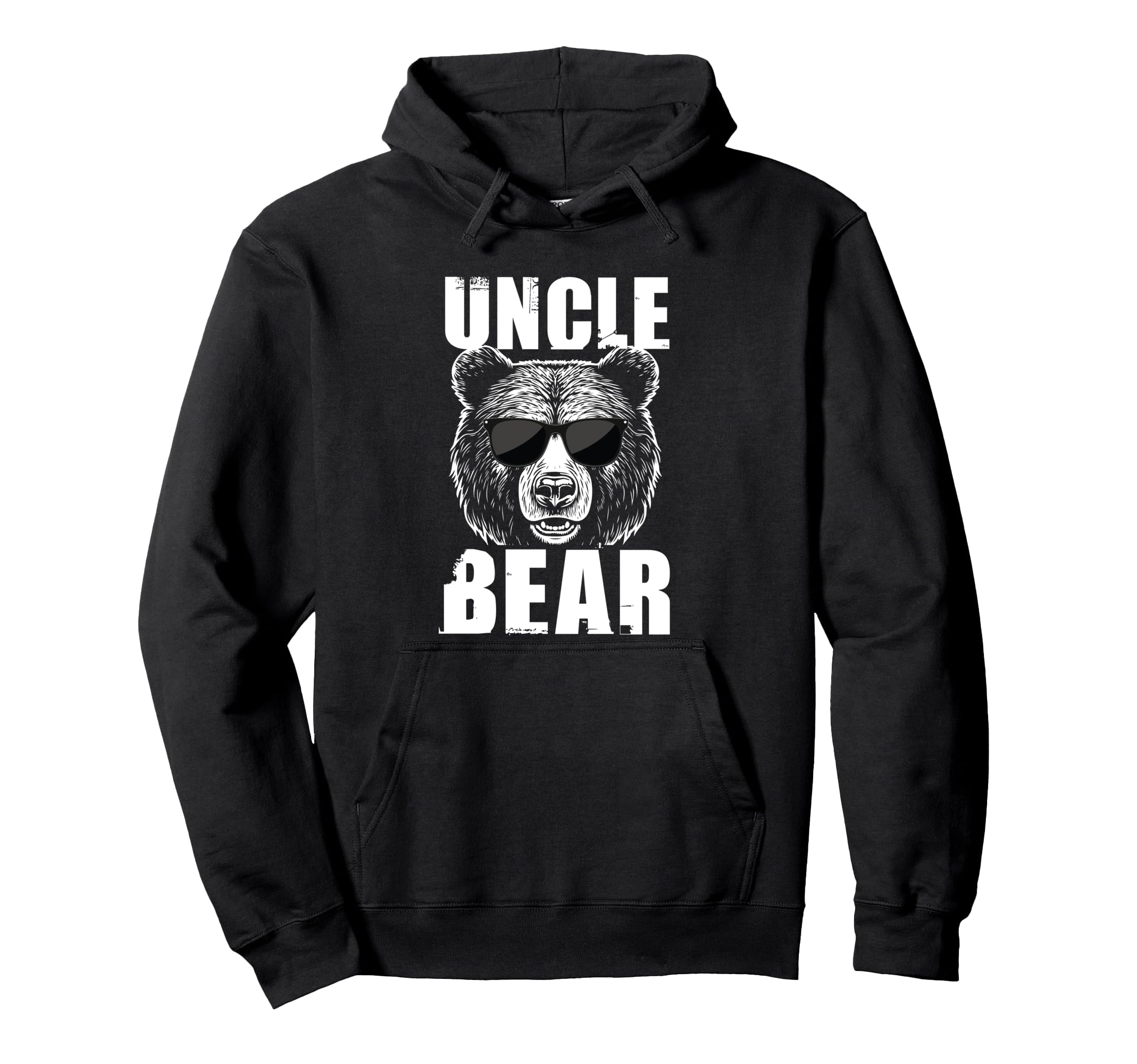 Mens Uncle Bear Sunglasses Family Hoodie - Graphic Print for Adults - T-Shirt, Sweatshirt, Hoodie